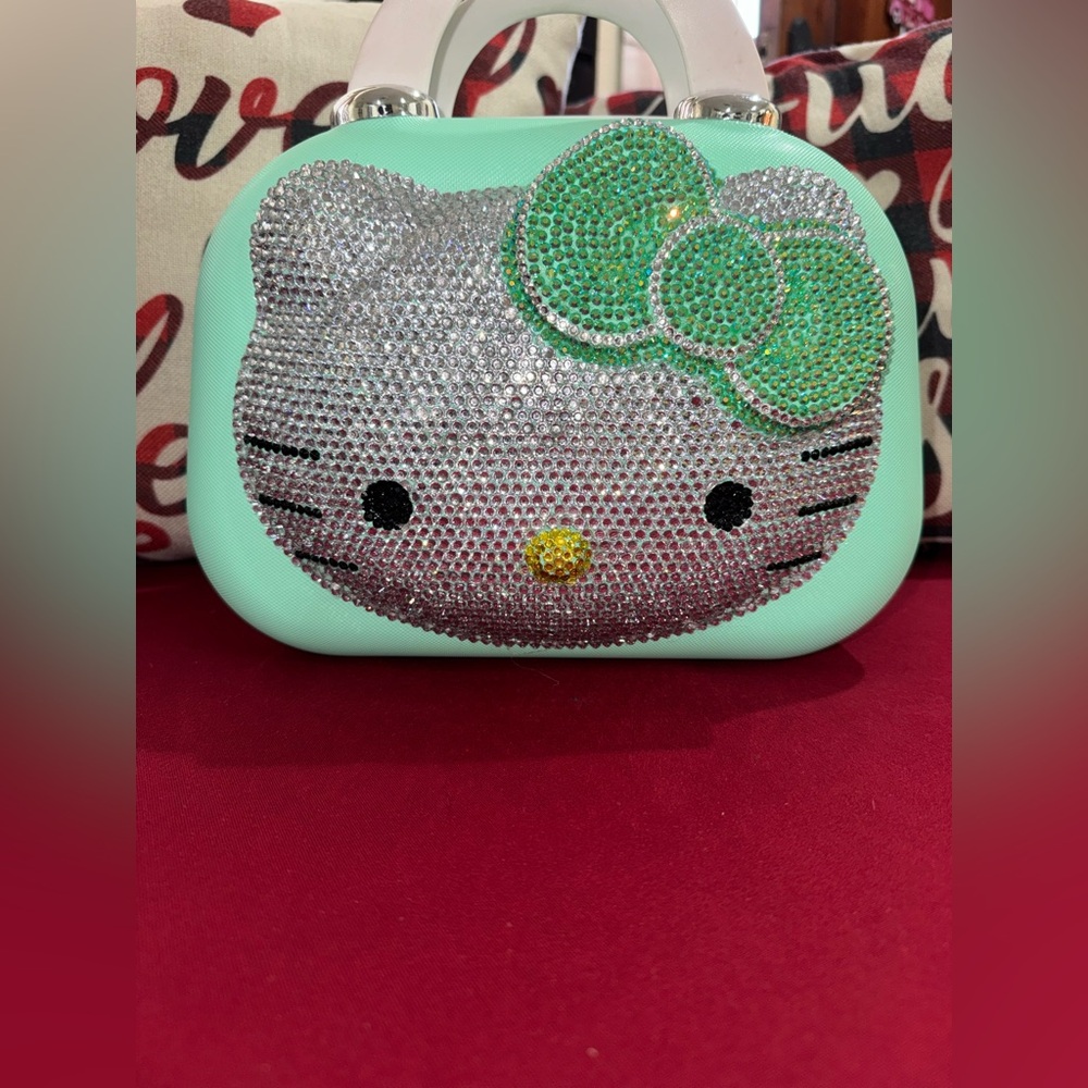Hello Kitty Rhinestone Makeup Case/ Bag/Travel Hardshell Case
